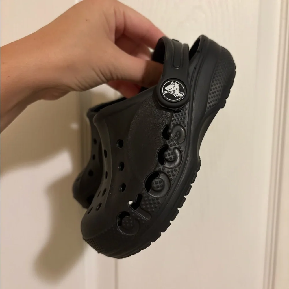 Kids Black Slip-On Clog Shoe